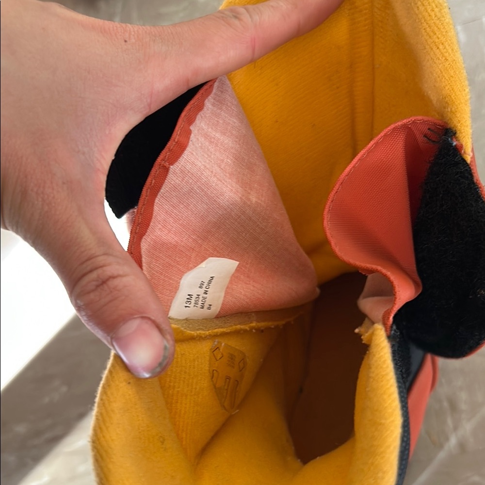 Lands' End Kid’s Orange and Yellow Rain & Snow Boots - Picture 4 of 4